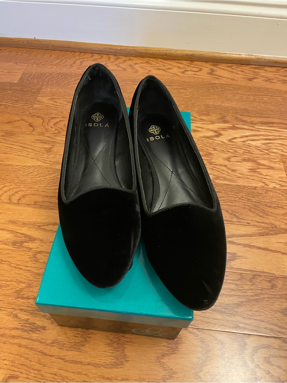 Isola Black Velvet Loafers - Women’s Sz 8